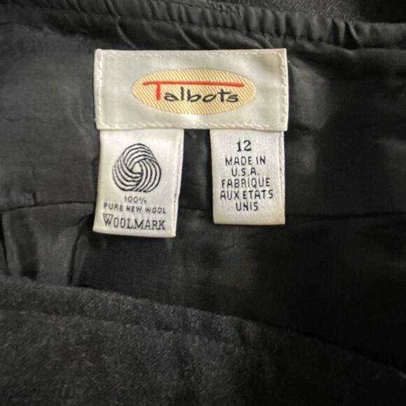 Talbots Skirt Gray Maxi Pure New Wool Sz 12 USA Slit Lined Career Business - Picture 3 of 8